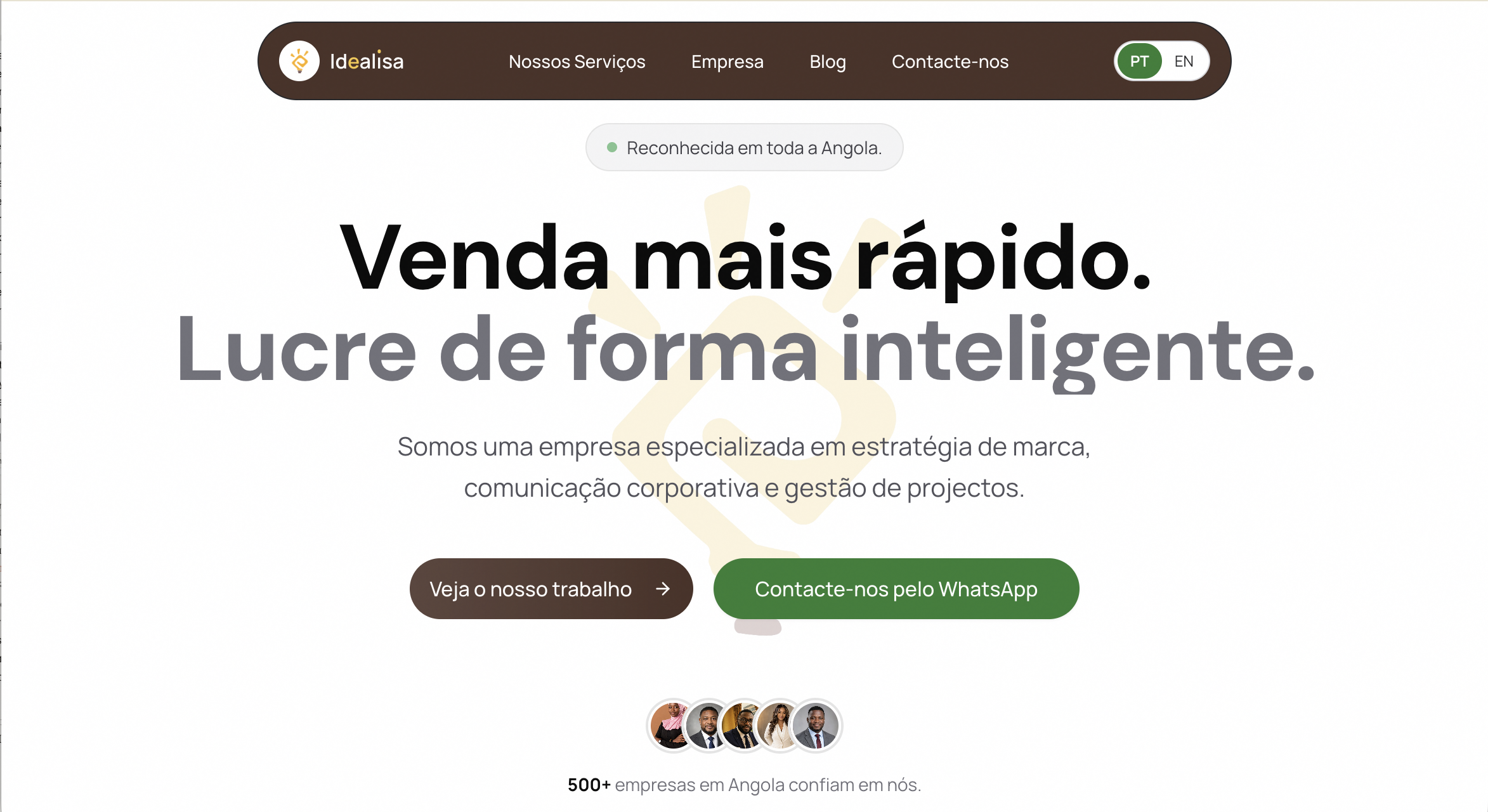 Idealisa website homepage screenshot